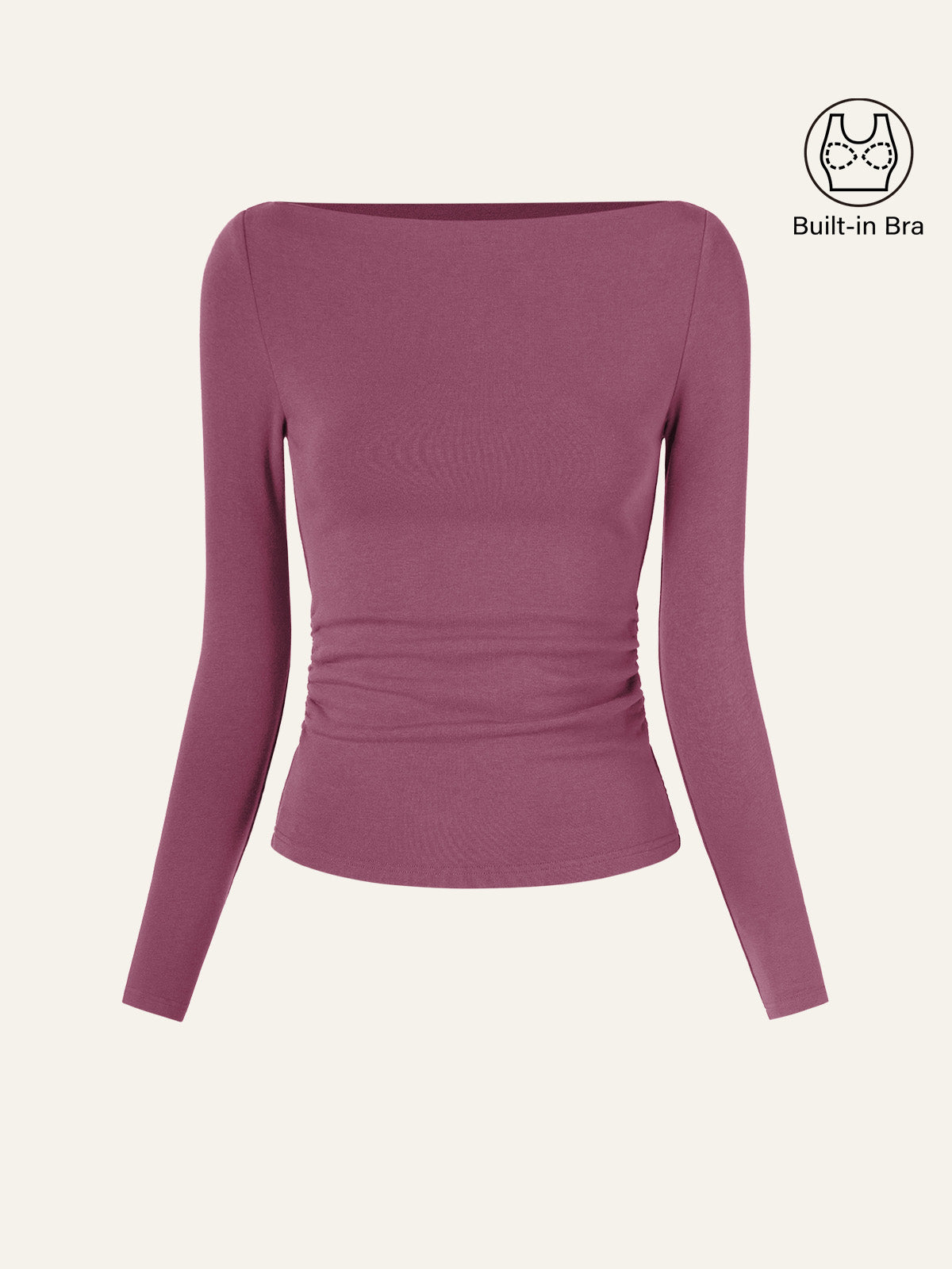 Modern Side Ruched Boatneck Brami Top