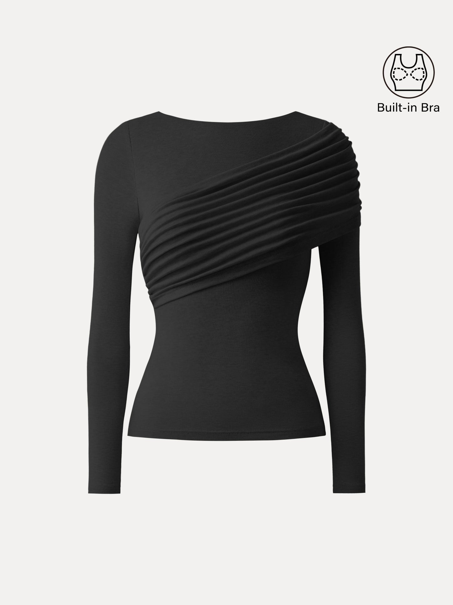 Tencel-Wool Gathered Long Sleeve Brami Top