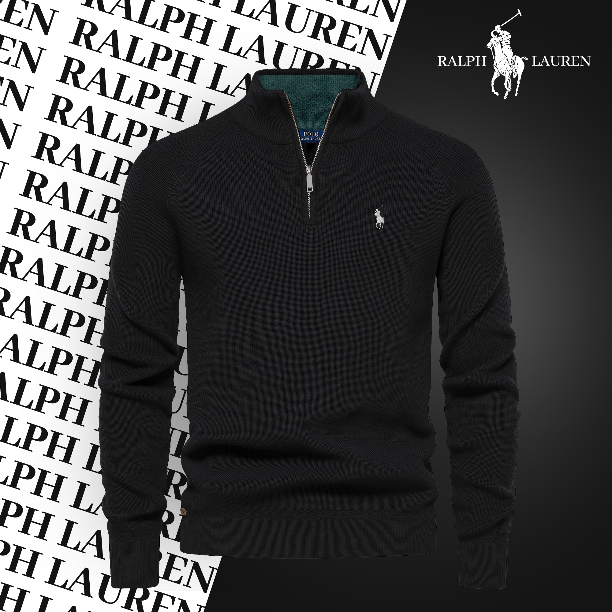 Pull Col Zippé  R&L (DÉSTOCKAGE)