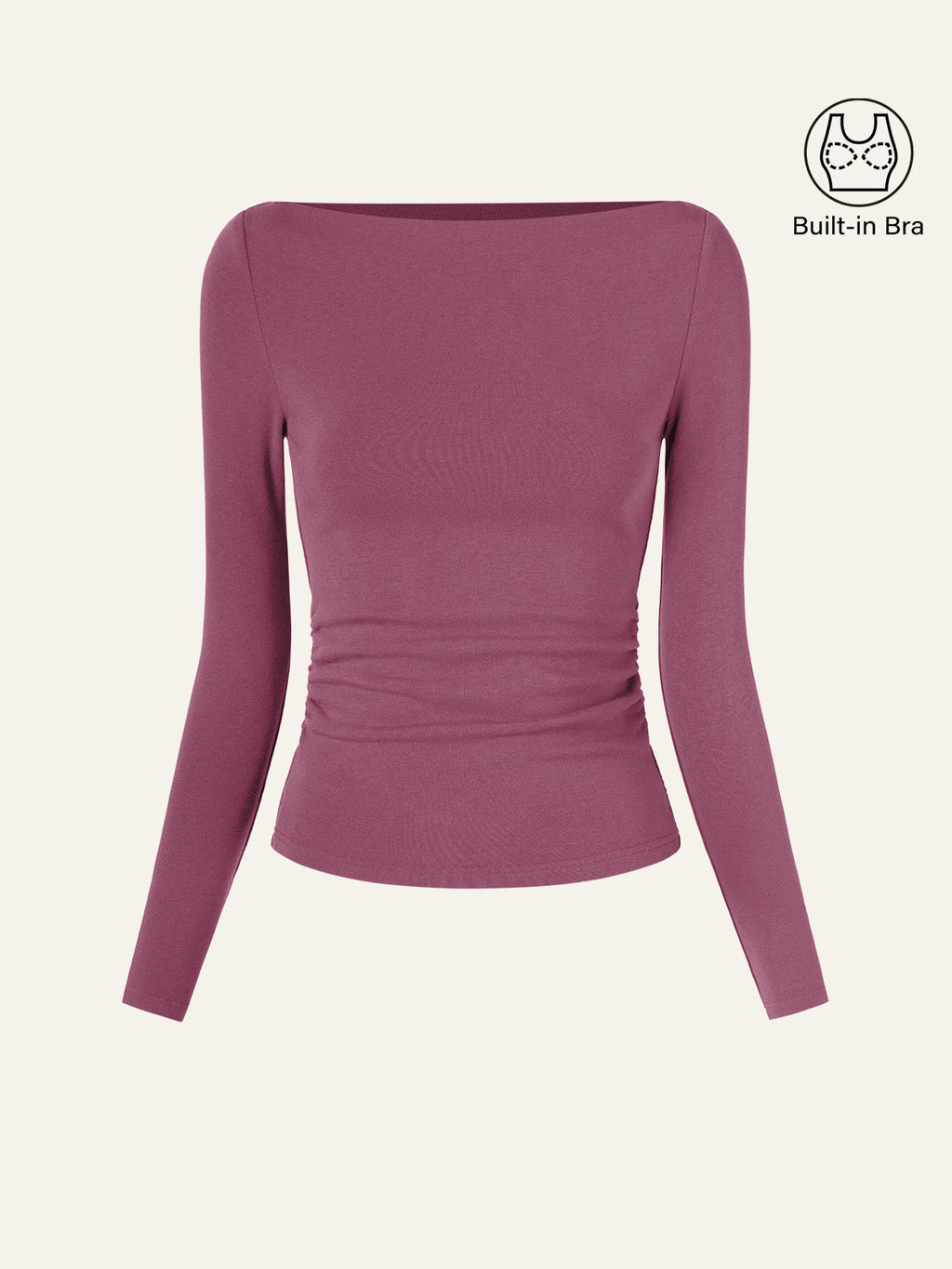 Modern Side Ruched Boatneck Brami Top