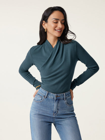 Surplice Long Sleeve Top