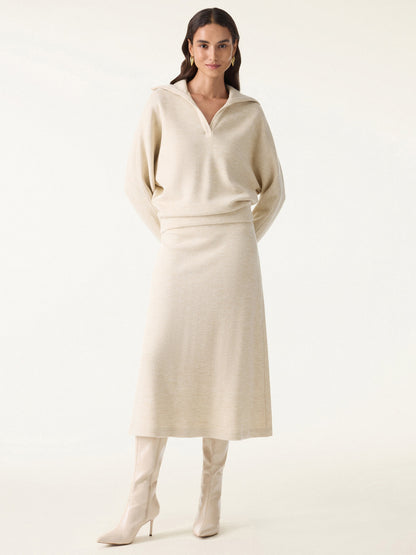 2Pcs Set Collared V-Neck