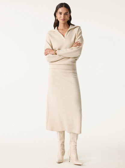 2Pcs Set Collared V-Neck