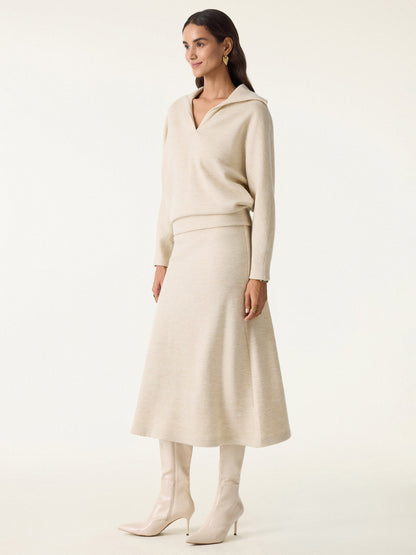 2Pcs Set Collared V-Neck