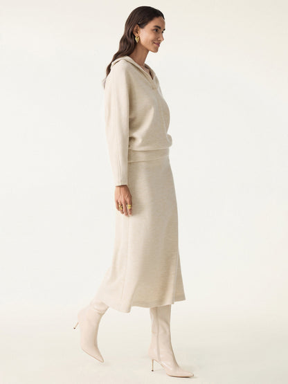 2Pcs Set Collared V-Neck