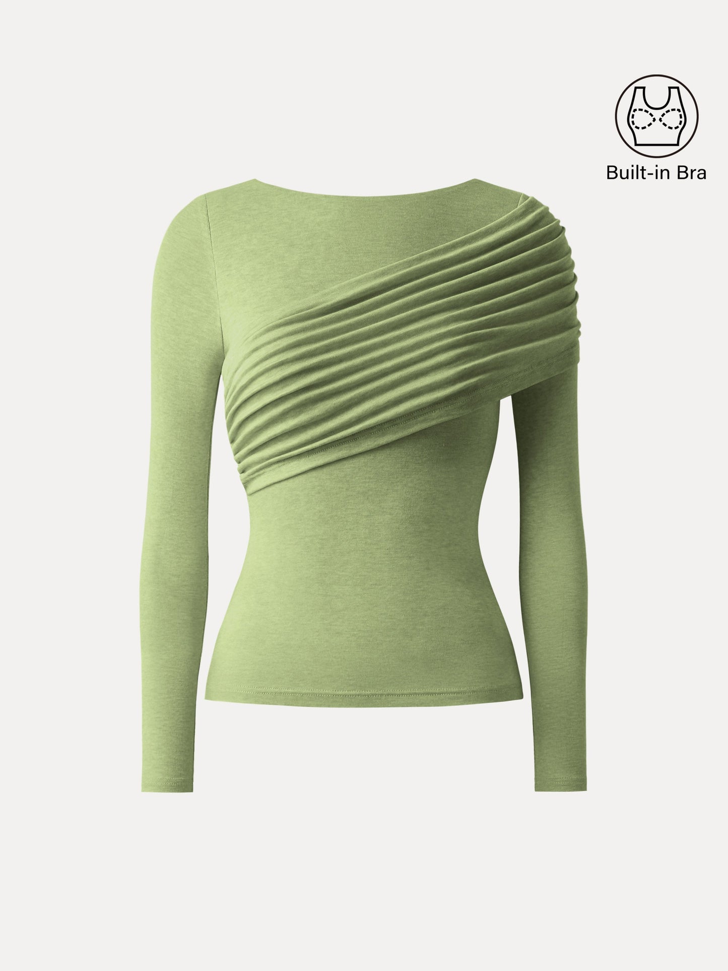 Tencel-Wool Gathered Long Sleeve Brami Top