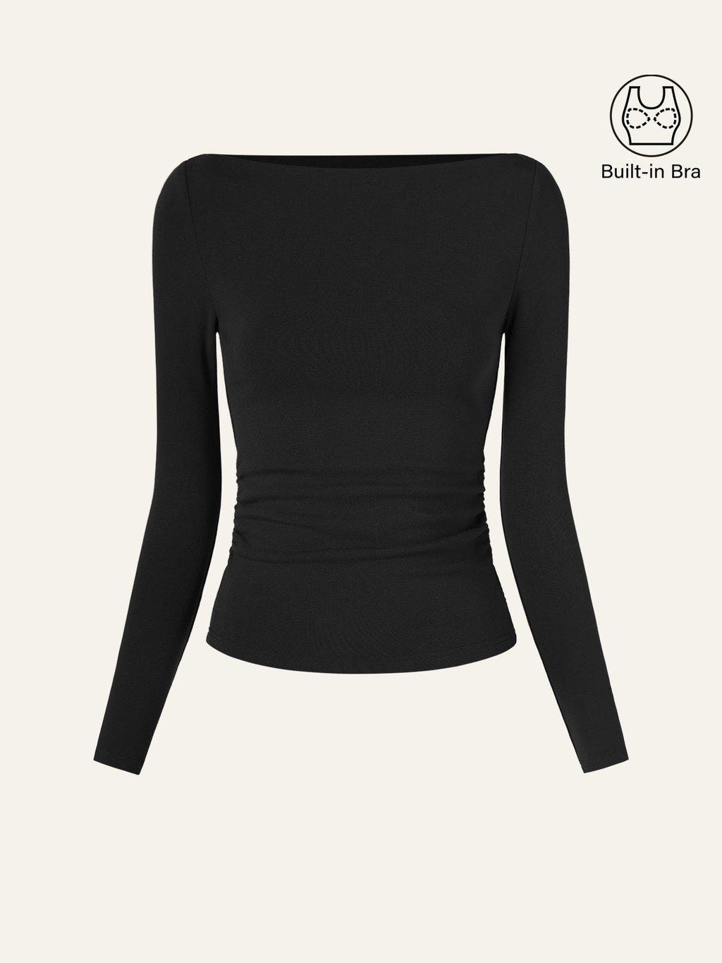 Modern Side Ruched Boatneck Brami Top