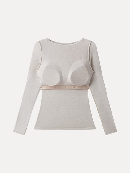 Tencel-Wool Gathered Long Sleeve Brami Top