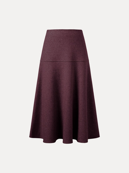 Wool-like Flared Maxi Skirt