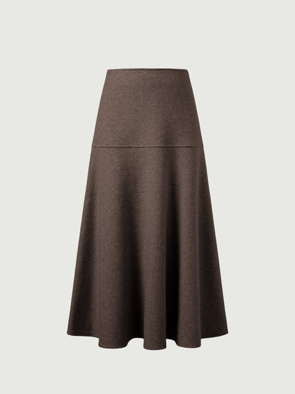 Wool-like Flared Maxi Skirt