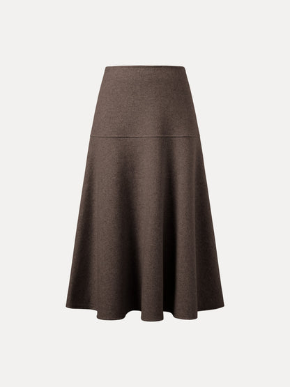Wool-like Flared Maxi Skirt