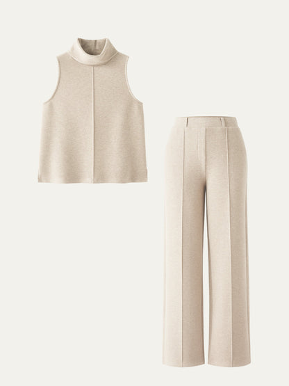 2Pcs Set Split Hem Top