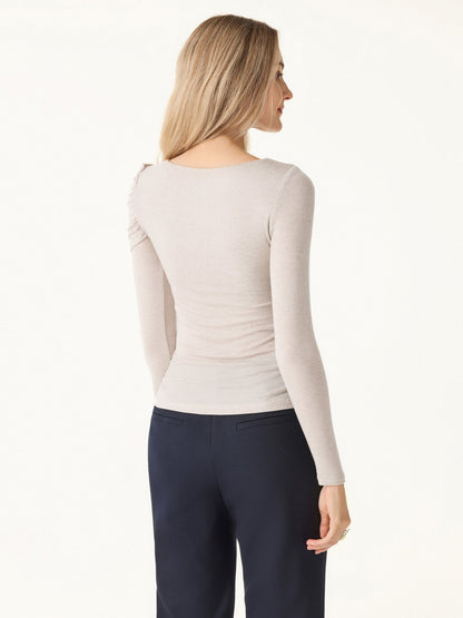Tencel-Wool Gathered Long Sleeve Brami Top