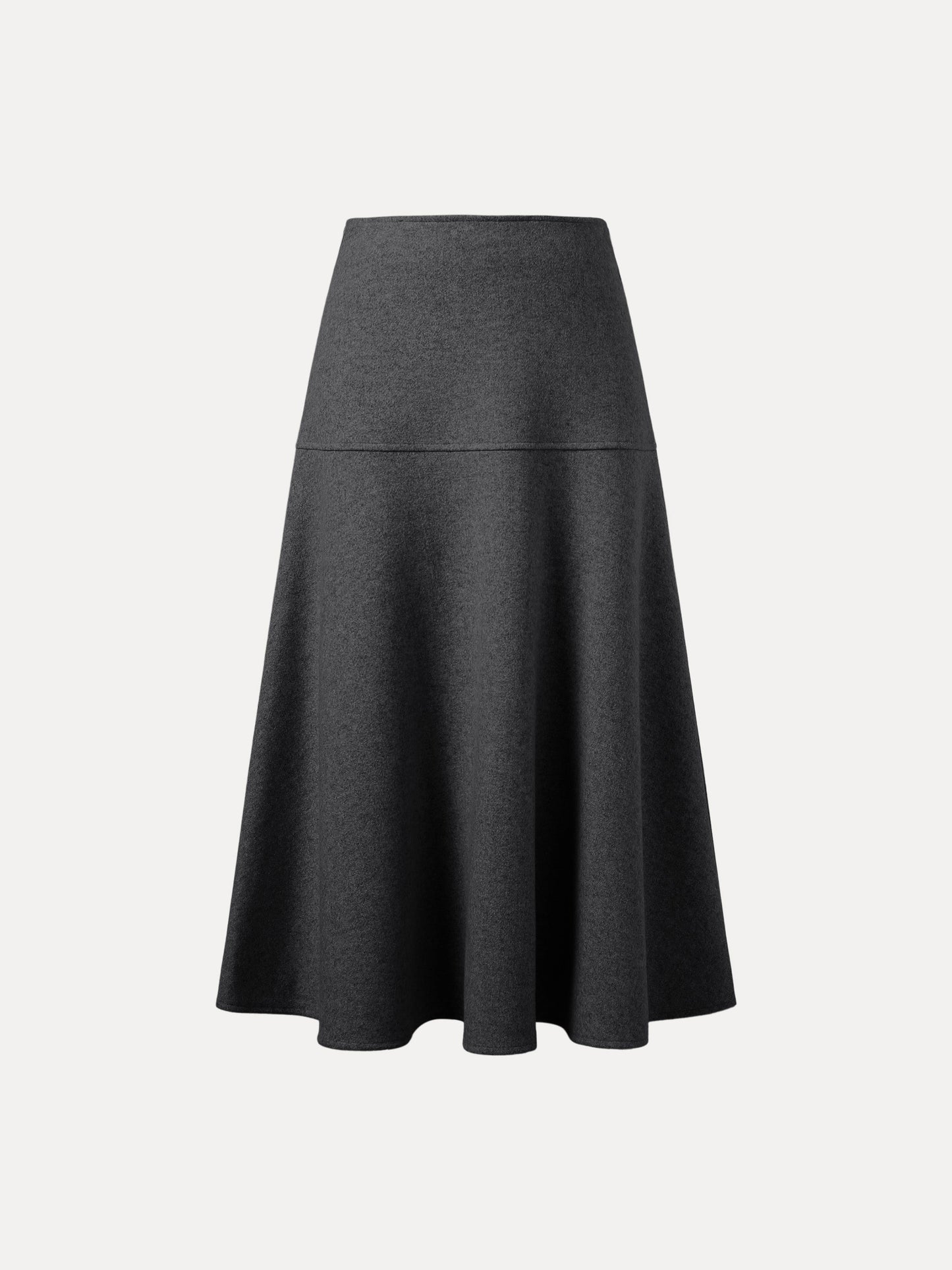 Wool-like Flared Maxi Skirt