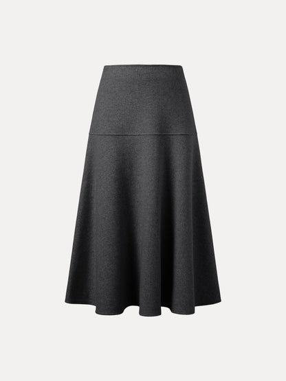 Wool-like Flared Maxi Skirt