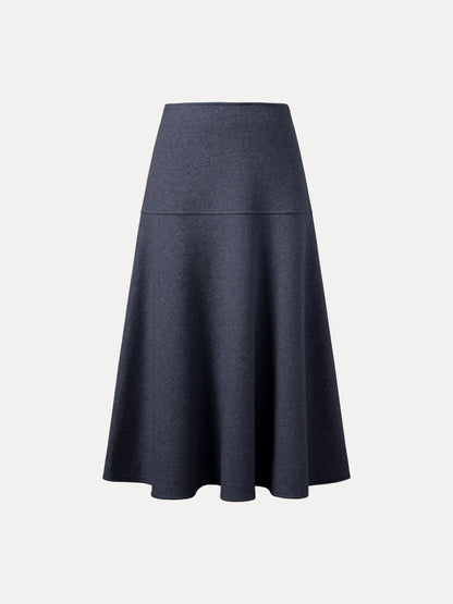 Wool-like Flared Maxi Skirt