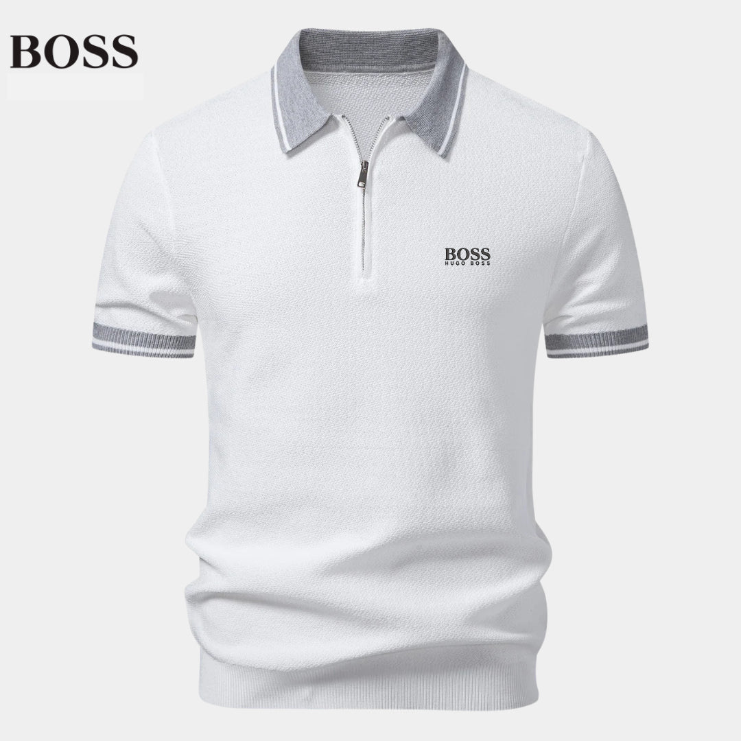 Polo Zippé en Maille Contrastée - Premium