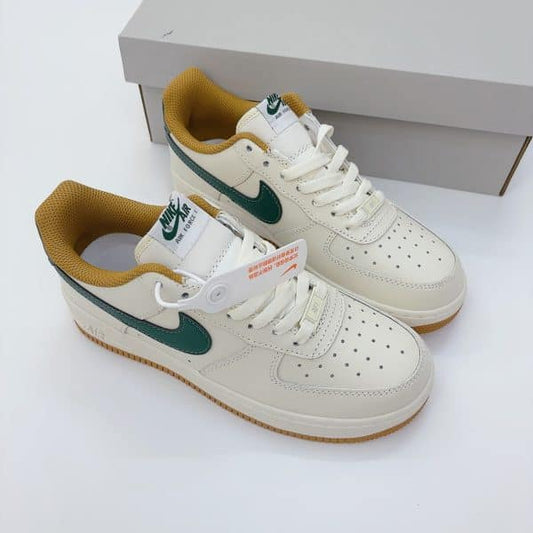 Hand-Crafted AF1 Cream White Beige Green Gum