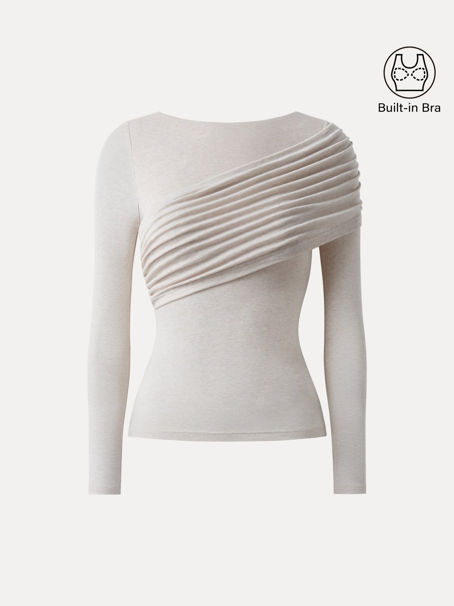 Tencel-Wool Gathered Long Sleeve Brami Top