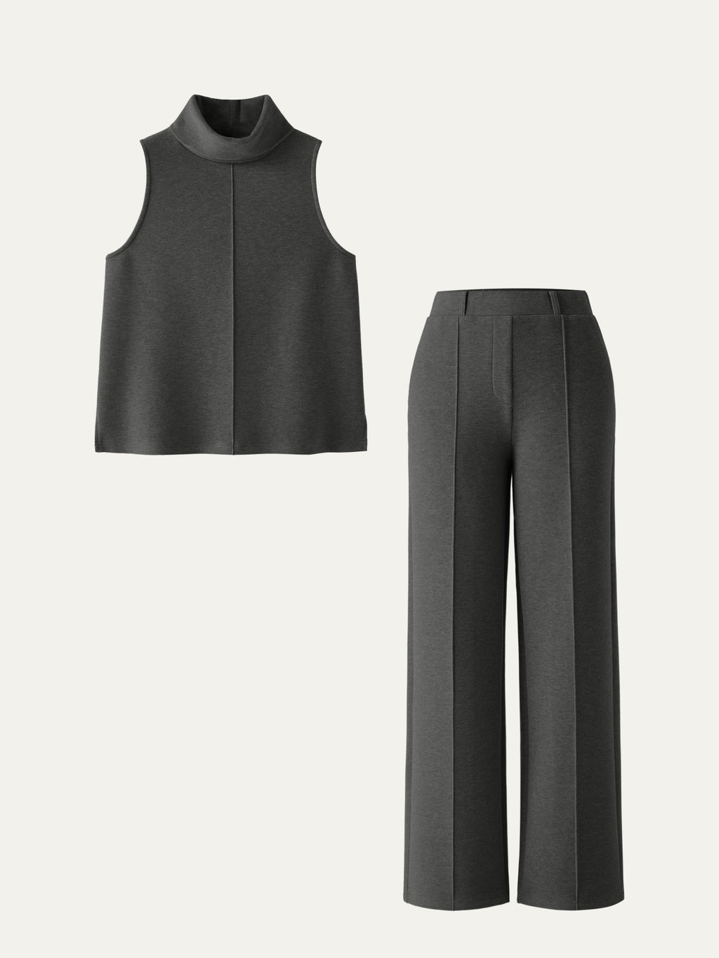 2Pcs Set Split Hem Top