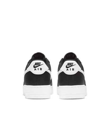 Nk Air Force 1 Low Black White Pebbled Leather