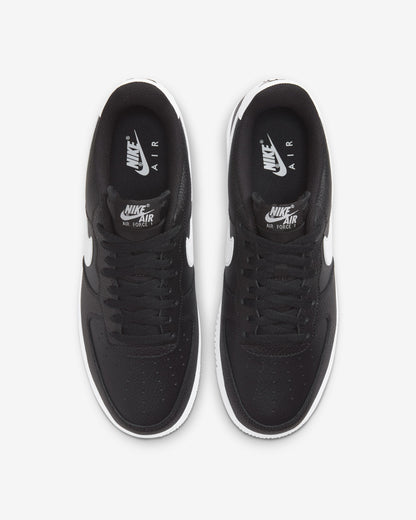 Nk Air Force 1 Low Black White Pebbled Leather