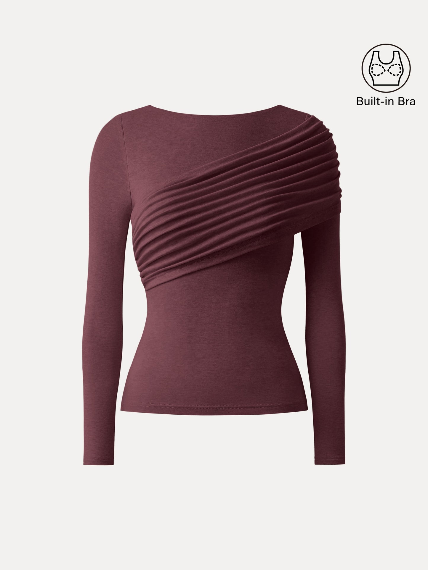 Tencel-Wool Gathered Long Sleeve Brami Top