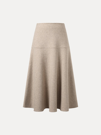 Wool-like Flared Maxi Skirt