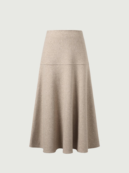 Wool-like Flared Maxi Skirt