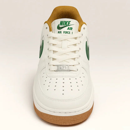 Hand-Crafted AF1 Cream White Beige Green Gum