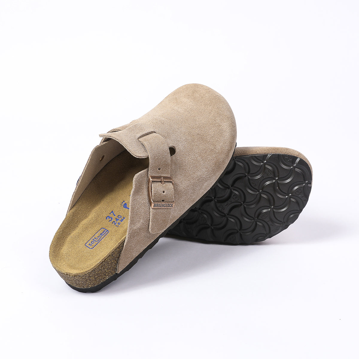 Birkenstock Boston Classic Sabots en Daim Taupe