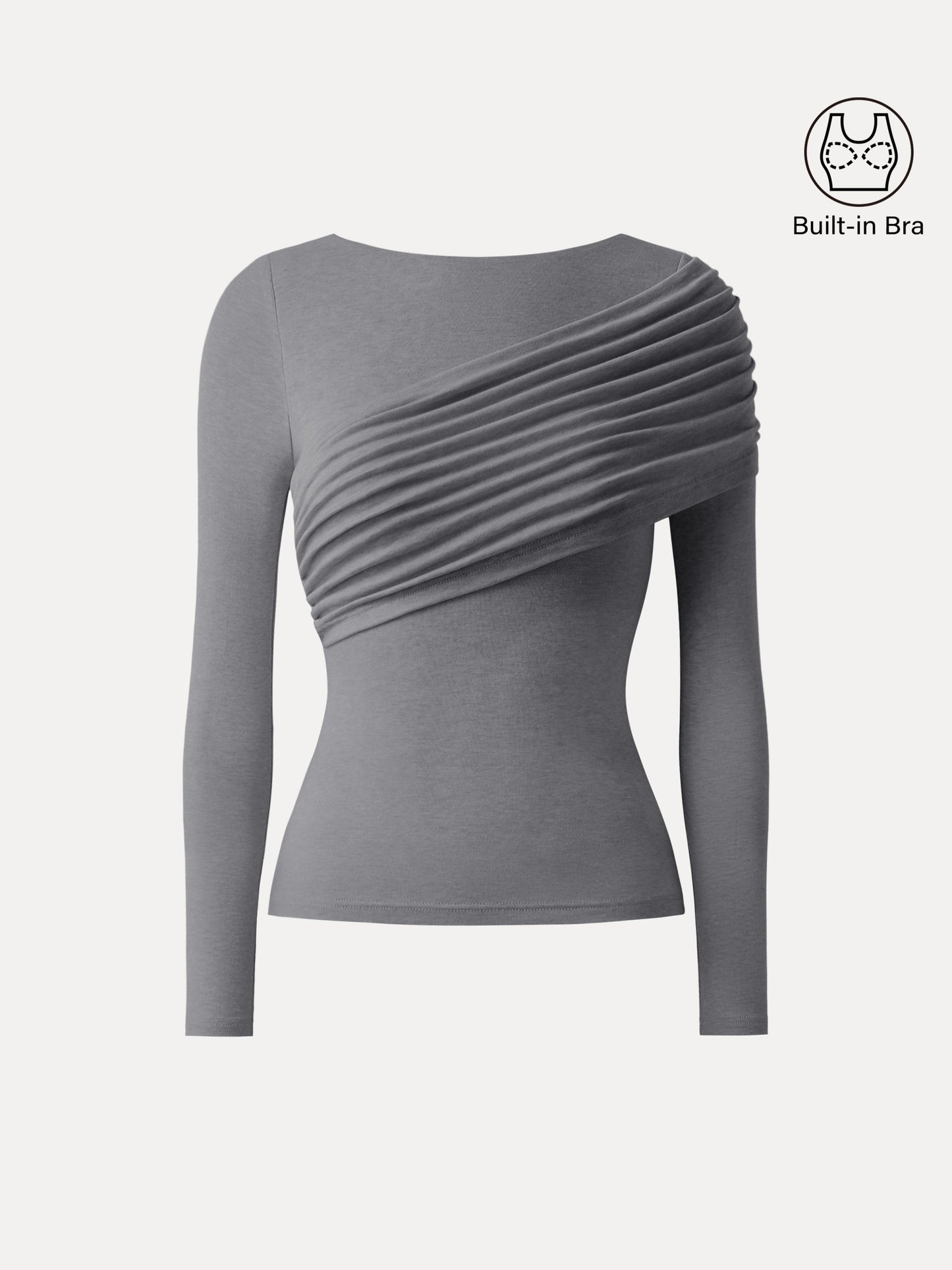 Tencel-Wool Gathered Long Sleeve Brami Top