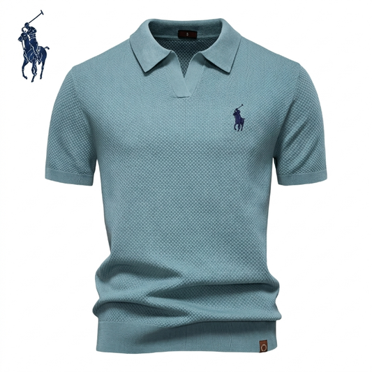 Polo en maille piqué col ouvert