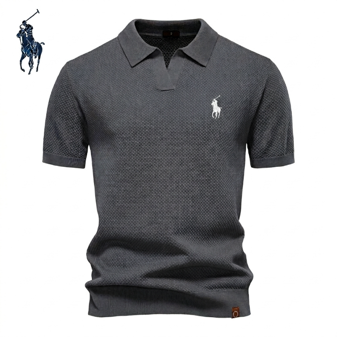 Polo en maille piqué col ouvert