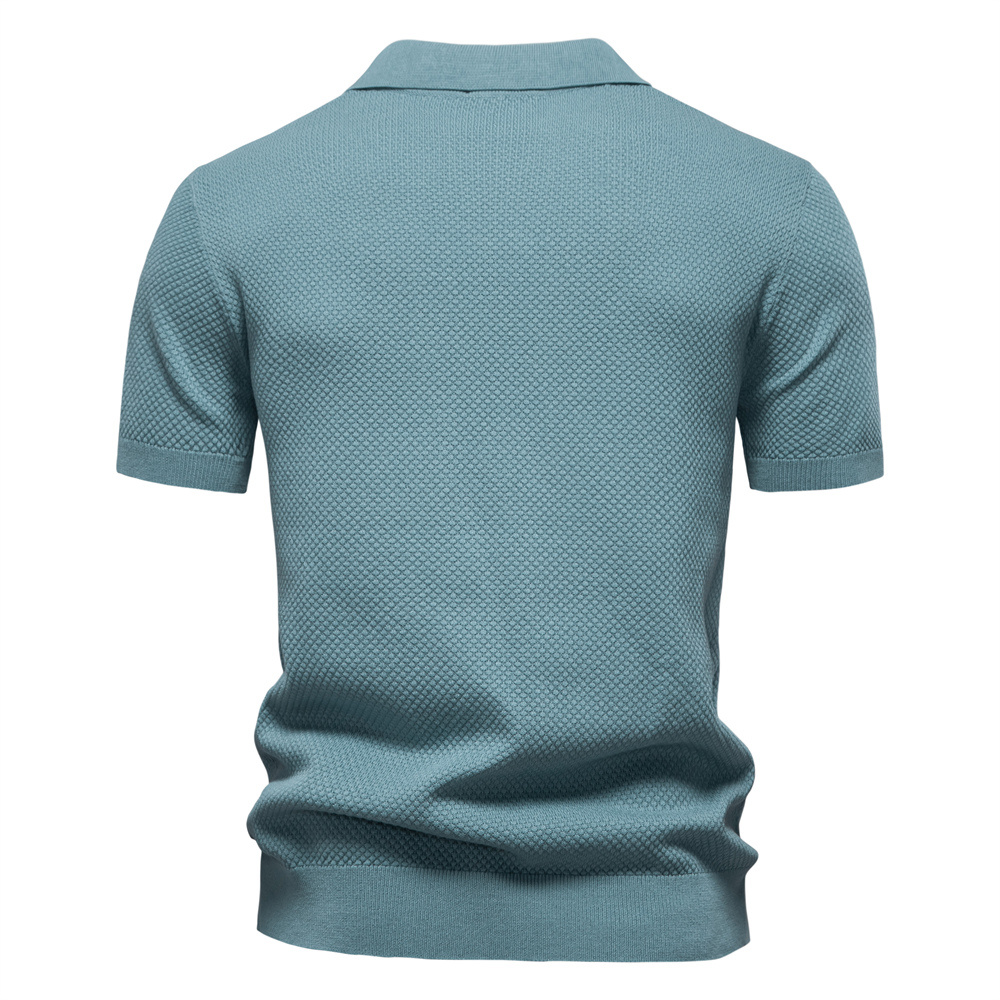Polo en maille piqué col ouvert