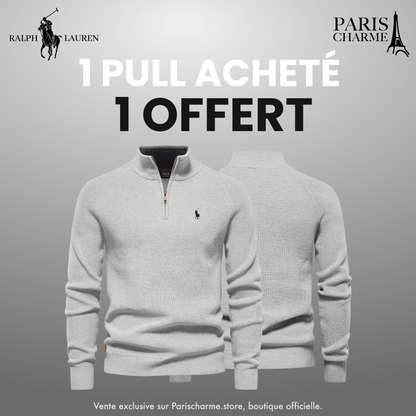 Pull Col Zippé  R&L 1+1 (DÉSTOCKAGE)